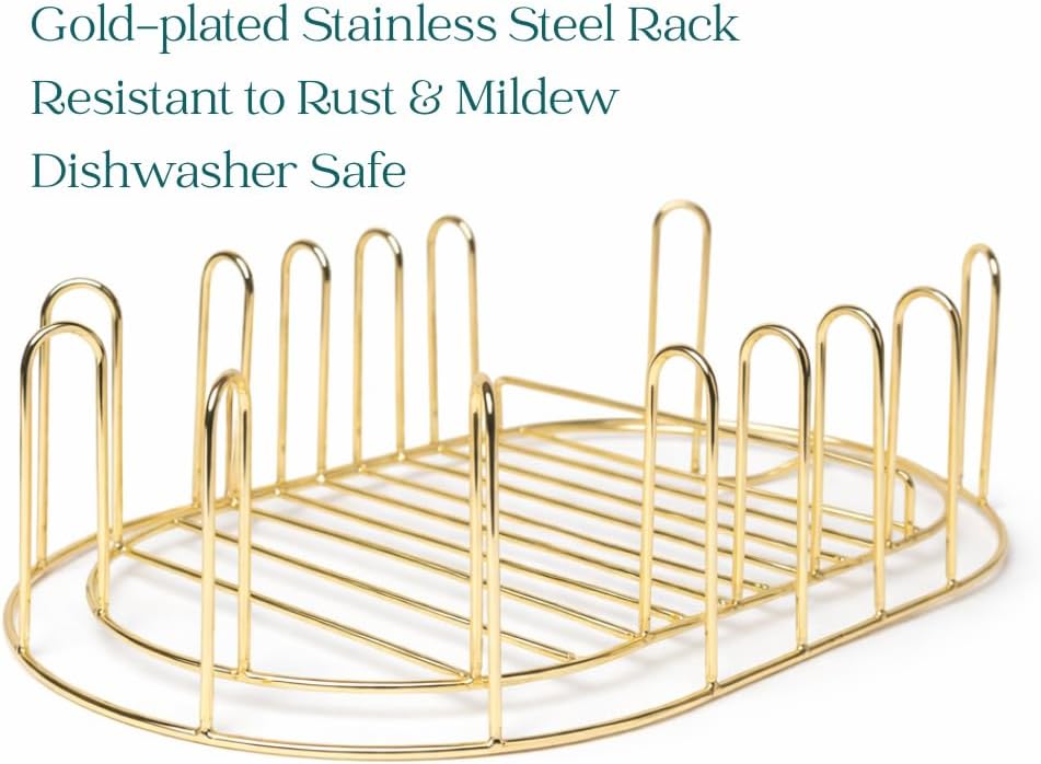 Winnie & Lu Baby Bottle Drying Rack, Stainless Steel Rack for Bottles & Pump Parts, Large Capacity, Open-Air Drying, Top Rack Dishwasher Friendly, Space Saving Organizer Airess