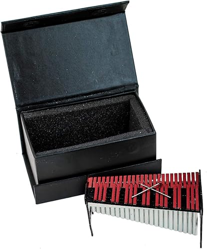 Miniatura 6 de Xilófono en miniatura con estuche Mini instrumento musical de percusión Mini marimba modelo de casa de muñecas en miniatura, adorno de Navidad y