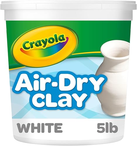 Crayola - Arcilla blanca natural de secado al aire para niños, material para esculpir, suministros de manualidades para aulas, (balde de 5 lb),