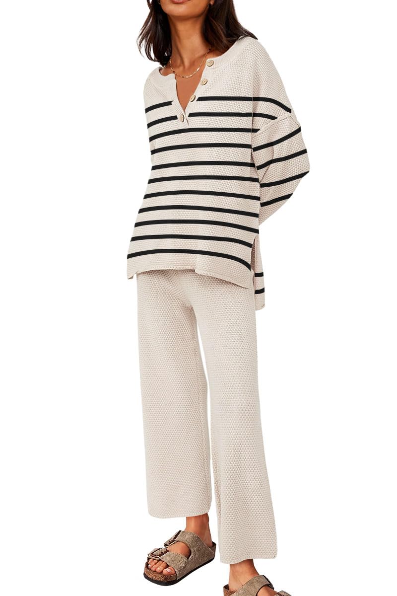 LILLUSORYWomen's 2 Piece Lounge Sets Oversized Slouchy Matching Cozy Knit SetsOEKO-TEX STANDARD 100