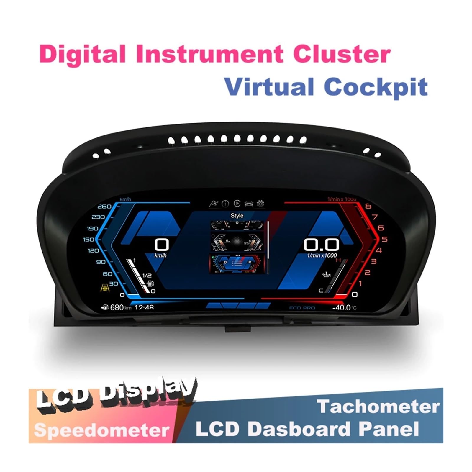 Pantalla velocímetro compatible con BMW X5 X6 E70 E71 12,3 pulgadas LCD digital cabina virtual panel de instrumentos CarPlay grupo de indicadores