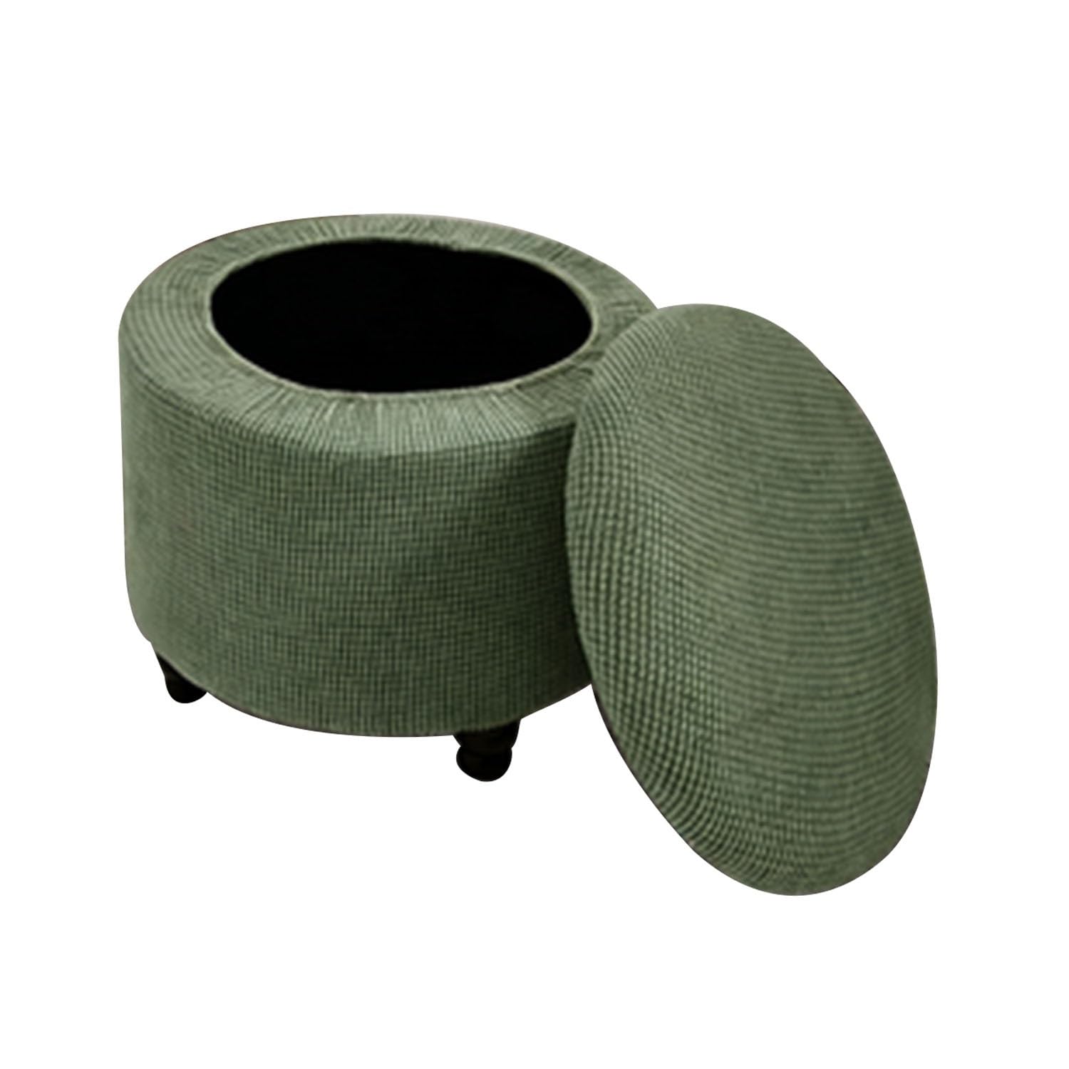 Housse pouf ottoman lavable et amovible en velours côtelé