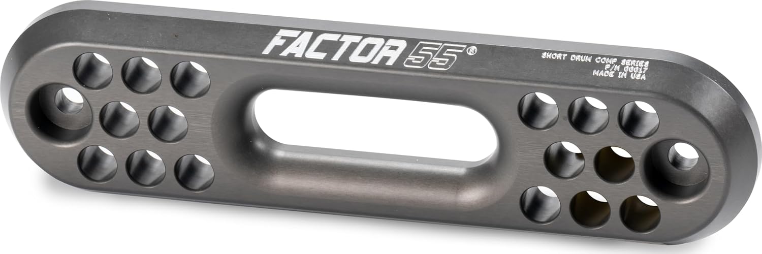 Factor 55 Hawse Short Drum Fairlead for Synthetic Winch Rope on Short-Drum Winches, 1.0" Thickness - Gray