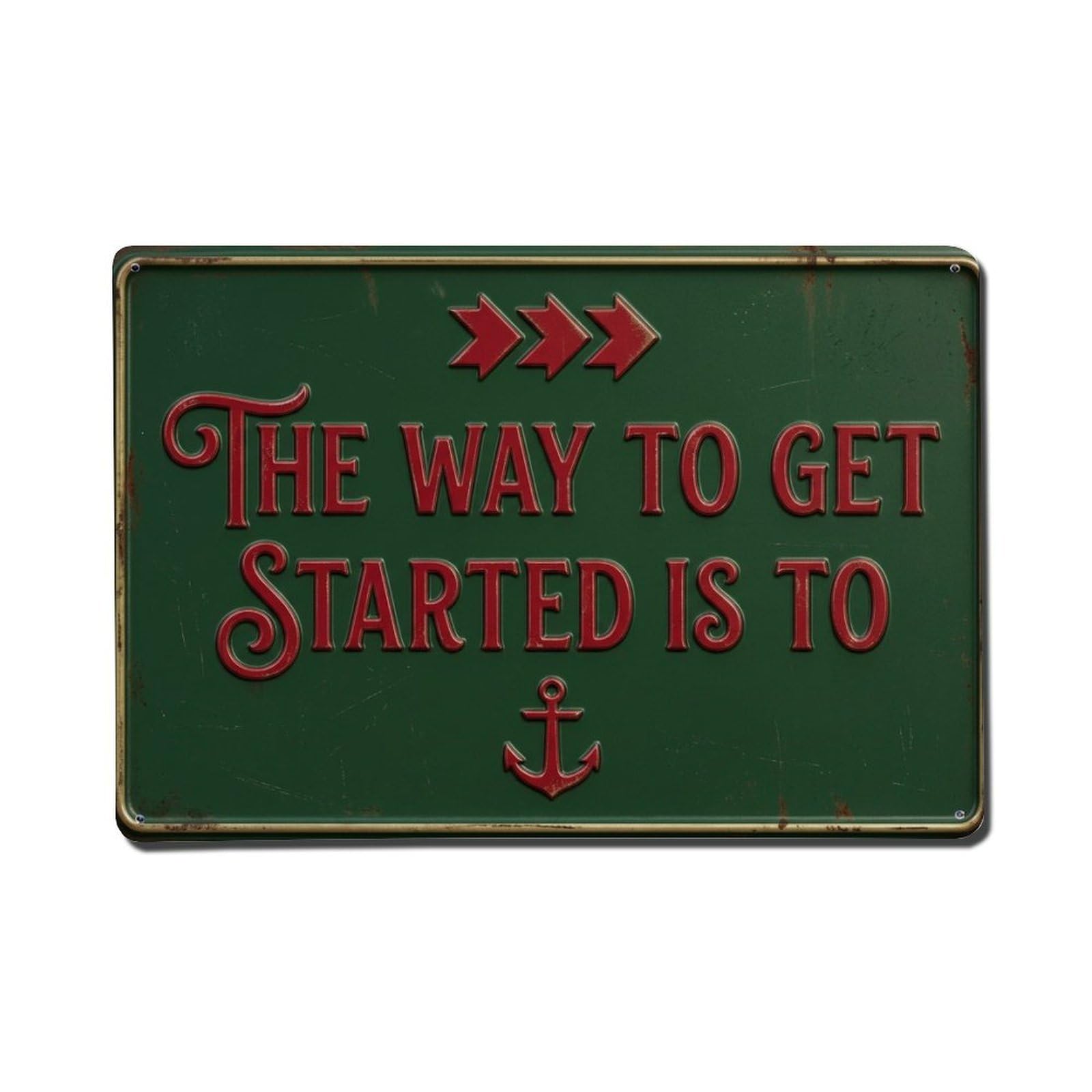 Cmhok Vintage Style Begin Doing Now Cafe Retro Motivational Slogans 2 Metal Tin Sign Wall Decor For Cafe, Club, Garden Metal Poster 8X12inch