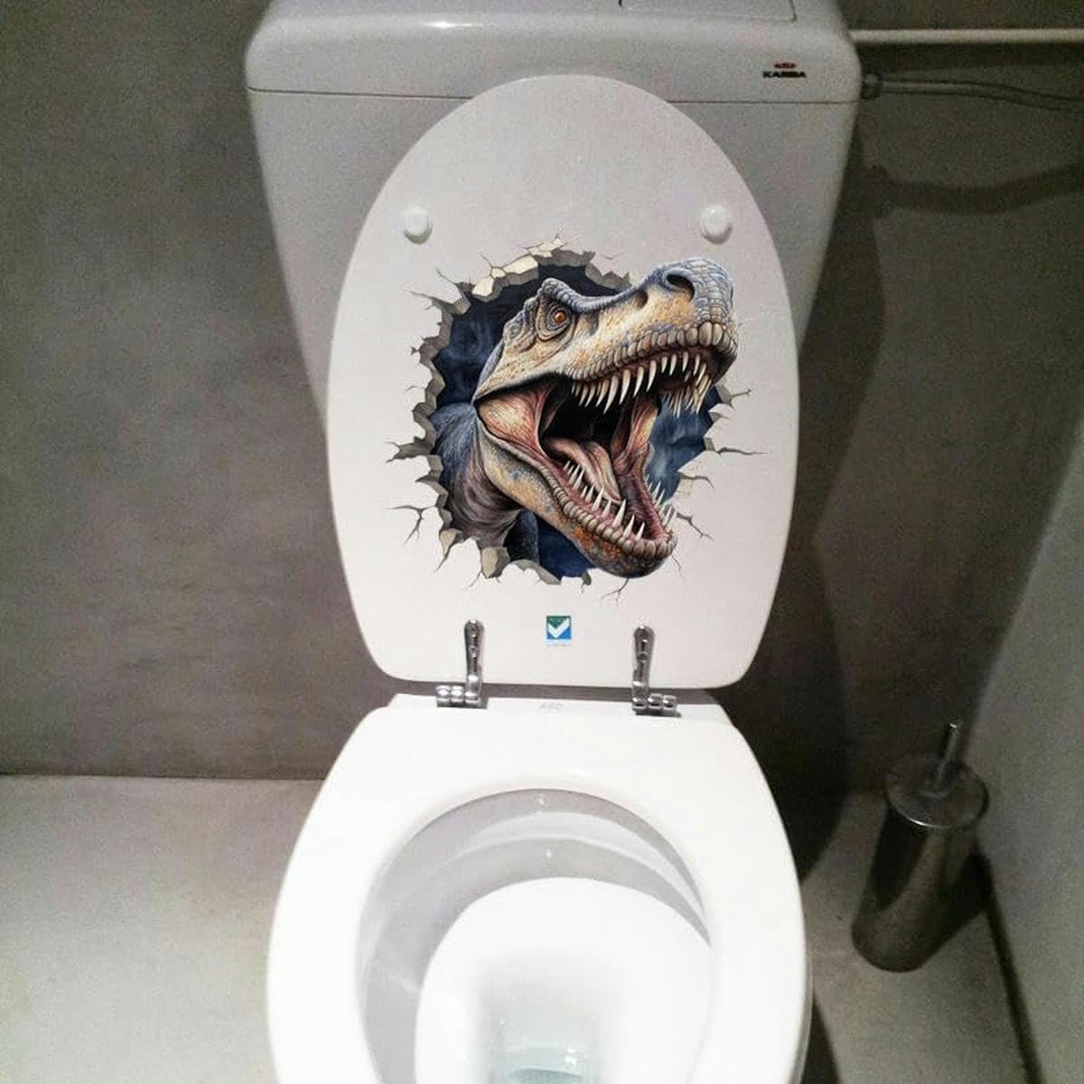 30 * 30CM 3PCS Tyrannosaurus Dinosaur Self-Adhesive Toilet Lid Stickers Funny Waterproof Toilet Seat Stickers for Lid Car Wall Stickers-Mt2216c-29 * 29cm-30 * 30cm 3pcs
