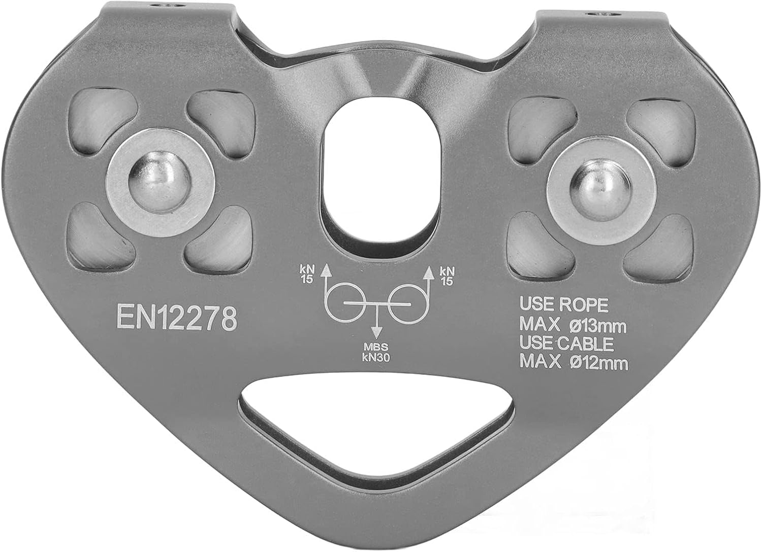 Outdoor Climbing Pulley Block, Aviation Aluminum Double Shaft Climbing Sheave Pulley for Mountaineering