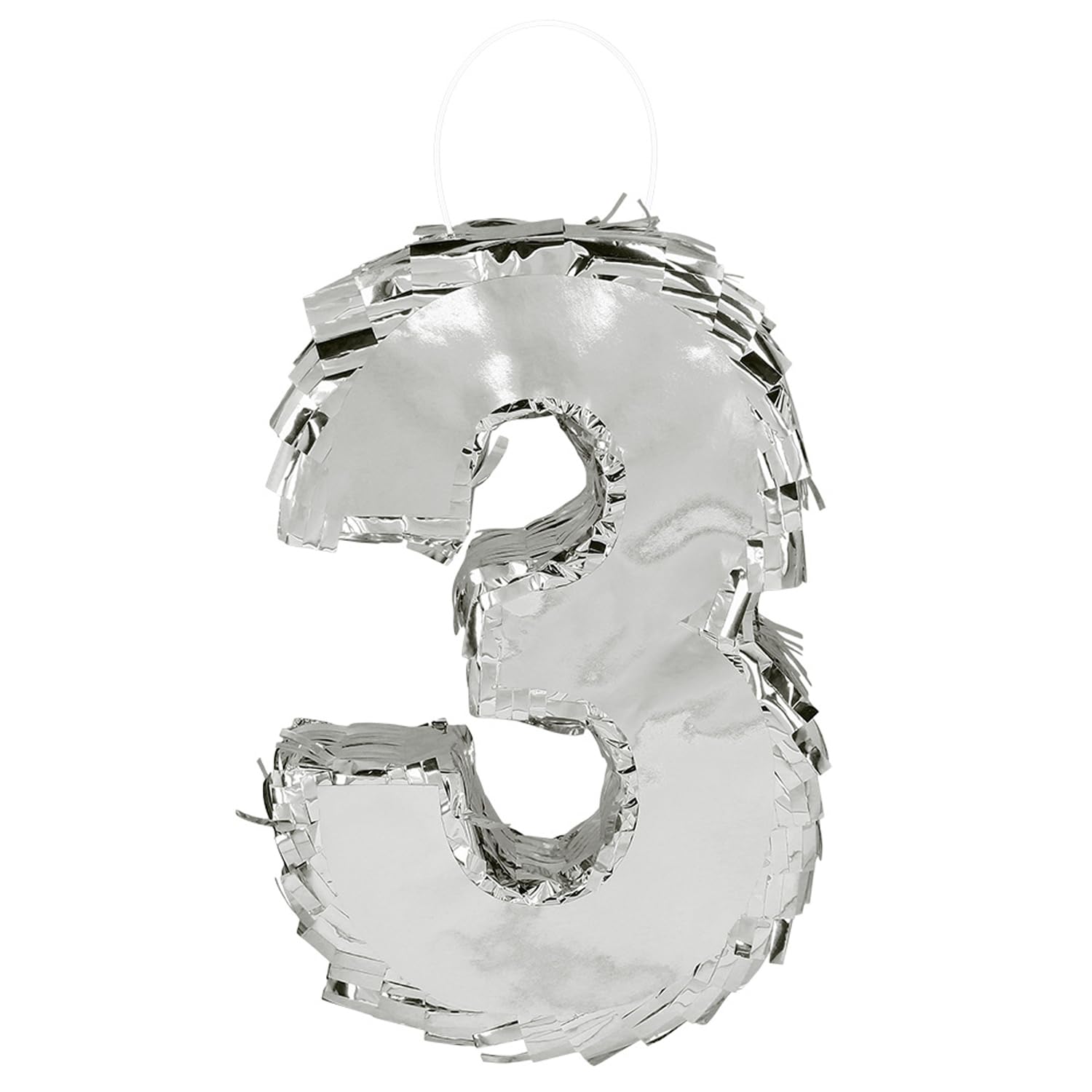Boland - Numbers Pinata, 25 x 16 x 5 cm, Shiny Number for Birthday and Anniversary, Number, Silver, Decoration, Board Game