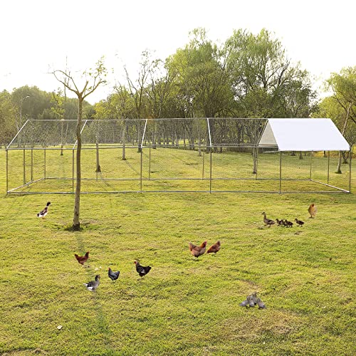 Magic Union 354”X118”X79”Chicken Coop Cage Outdoor Pet Enclosure Large Chicken Run Metal Duck Coops For Outside Fencing With Water-Resistant Cover Roof Backyard #TOP6