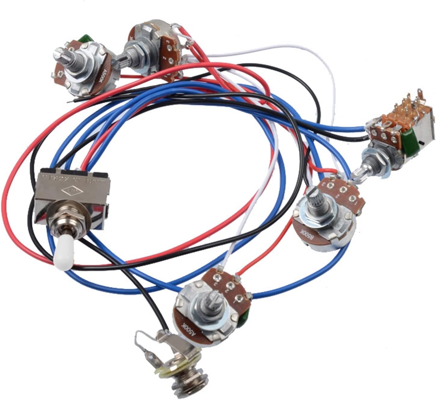 ZUOMU 6 Sets Electric Guitar Wiring Harness Kit 2V2T Pot 3