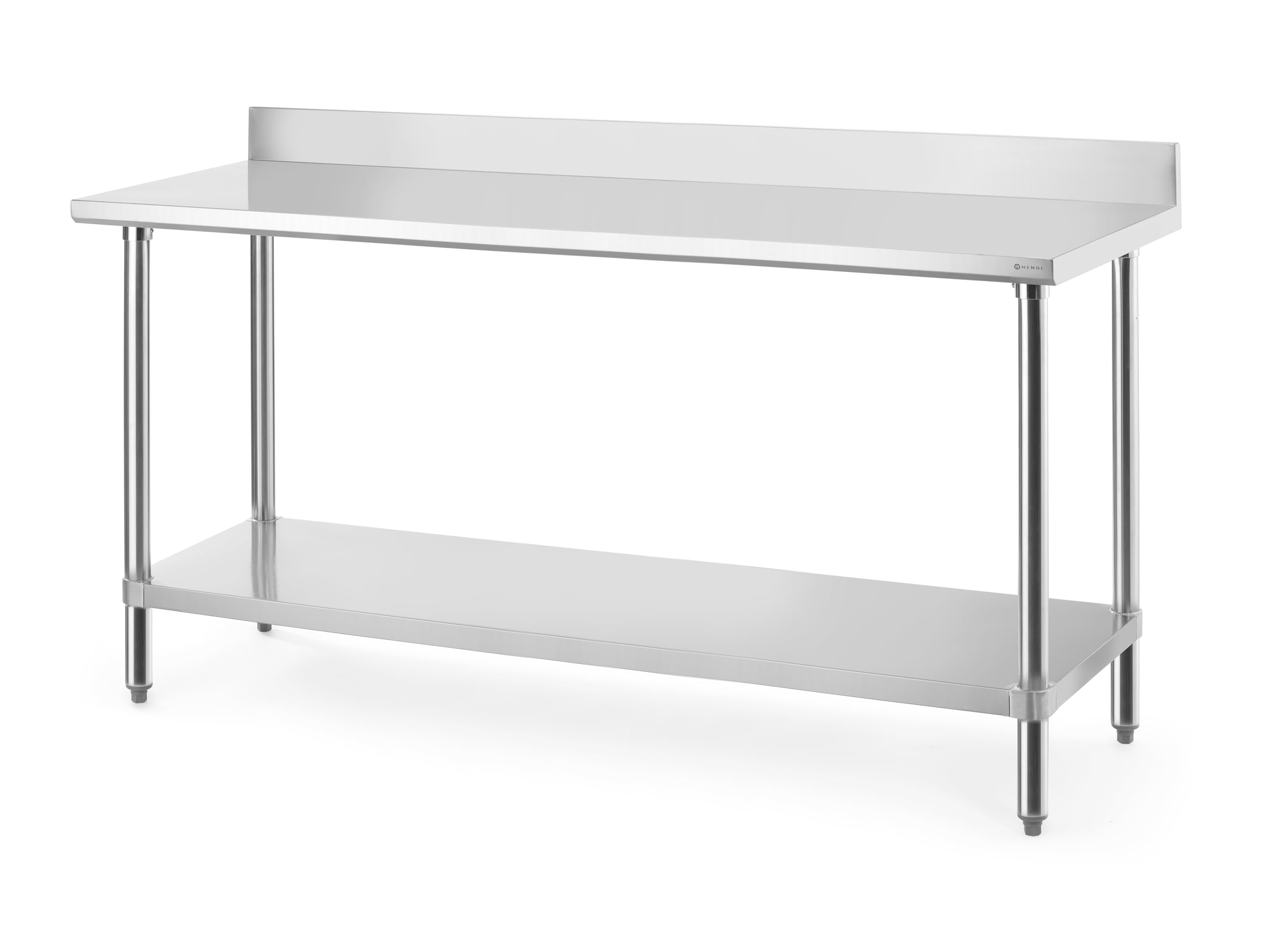 HENDI Tavolo da lavoro con alzatina posteriore, ripiano inferiore, 1800x600x(H)950mm, acciaio inox