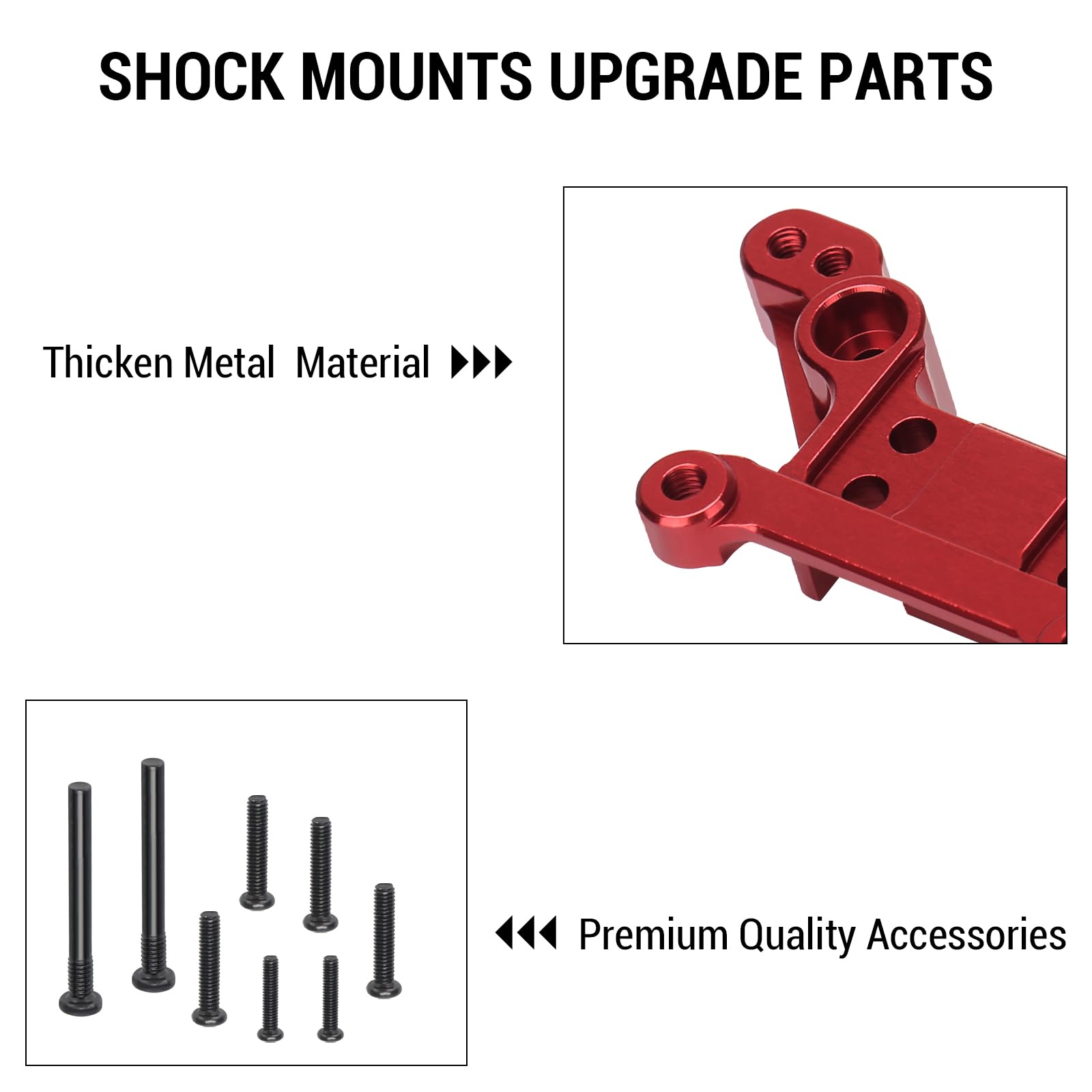 daitoku Metal Front & Rear Shock Tower Shock Mounts Upgrade Parts Shock Tower Accessories for Hyper Go H16BM H16DR H16 MJX 16207 16208 16209 16210 1/16 RC Car
