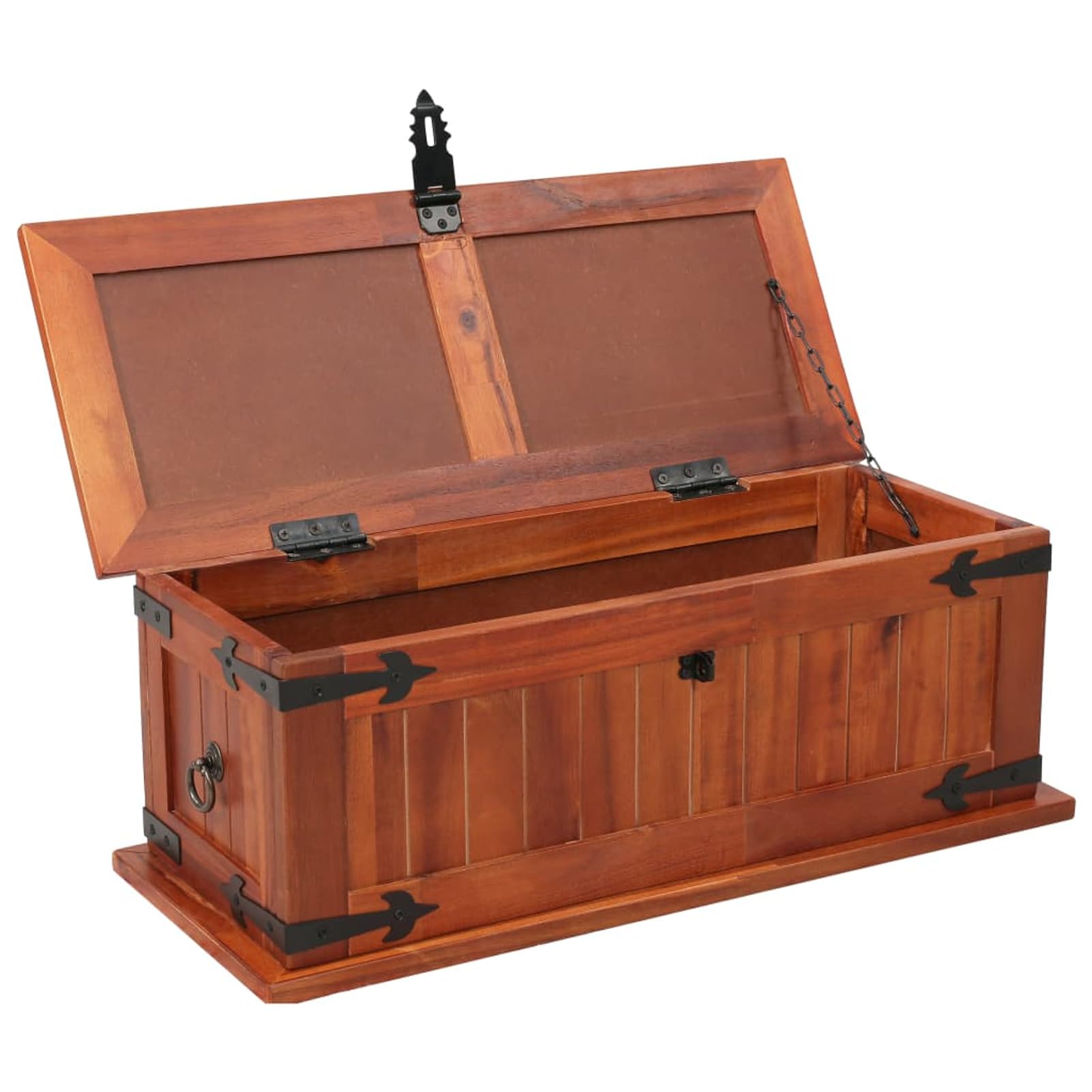 Homgoday Cassapanca 60x25x22 cm in Legno Massello di Acacia, Arredo Mobili Armadio Mobili Ufficio, Mobiletto Portaoggetti Ripiani Salvaspazio Mobiletto Armadio di Stoccaggio