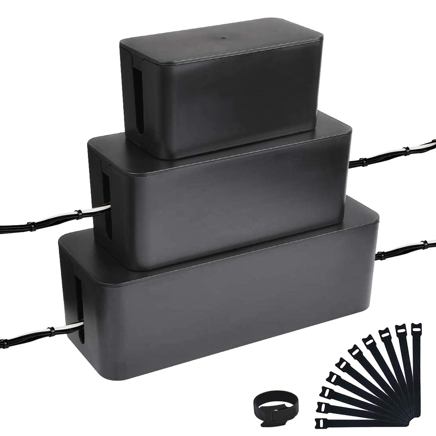 Buy Powerking Cable Tidy Box, Under Desk Cable Management Organiser Box Storage Cover, Computer