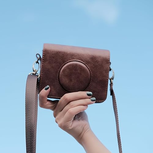 Miniatura 4 de Rieibi Instax Mini EVO - Funda protectora retro de piel sintética para cámara instantánea Fuji Instax Mini EVO - Funda extraíble con correa de