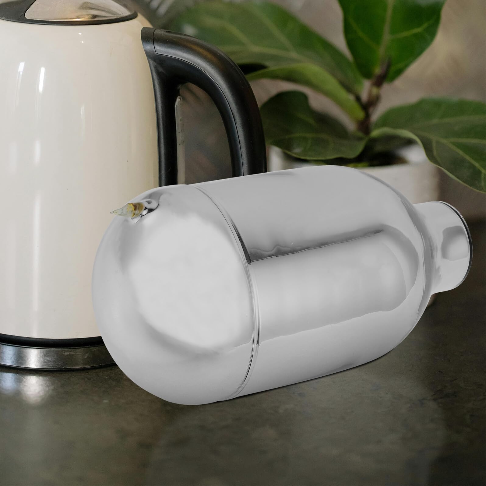 Thermoskanne 1,6 L mit Vakuumisoliertem Glas Innenbehälter Universelle Isolierflasche für Heißgetränke Kompatibel mit Wasserkochern Langanhaltende Wärmespeicherung Transparent