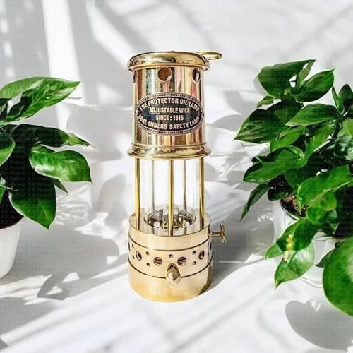 Ottone fatto a mano Lavorando Nautico Minatore Lampada Olio Nave Lanterna Marittimo