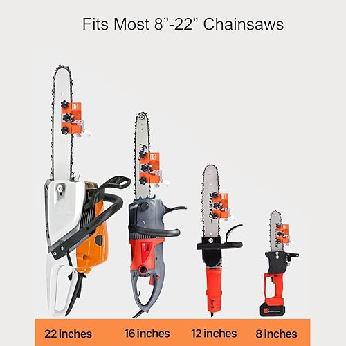Miniatura 5 de MOCW Kit de afilador de motosierra de motosierra, herramienta de afilador de motosierra rápida de manivela para motosierras de cadena de 8 a 22