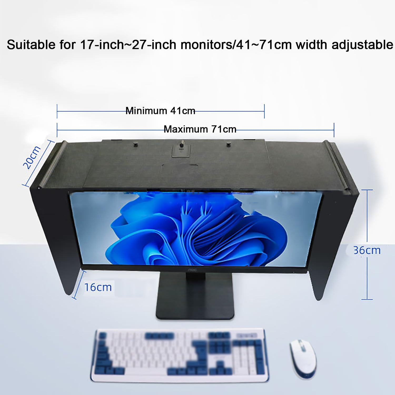 Pare-Soleil Pour Ecran PC Portable 17-27 Pouces - Anti-Reflet Et Confidentialité - Léger Et Pliable