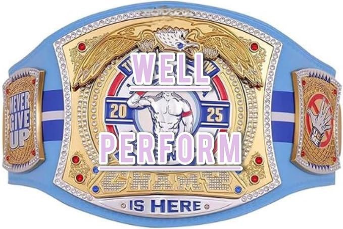 WELL PERFORM Kids World Champion Belt Gold Edition Wrestling Belts | Adjustable Strap Custom Championship Trophy Belt (John Cena Blue Spinner Kids)