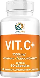 Vitamina C, 1000mg, Suplemento Alimentar, 60 Cápsulas, Life One