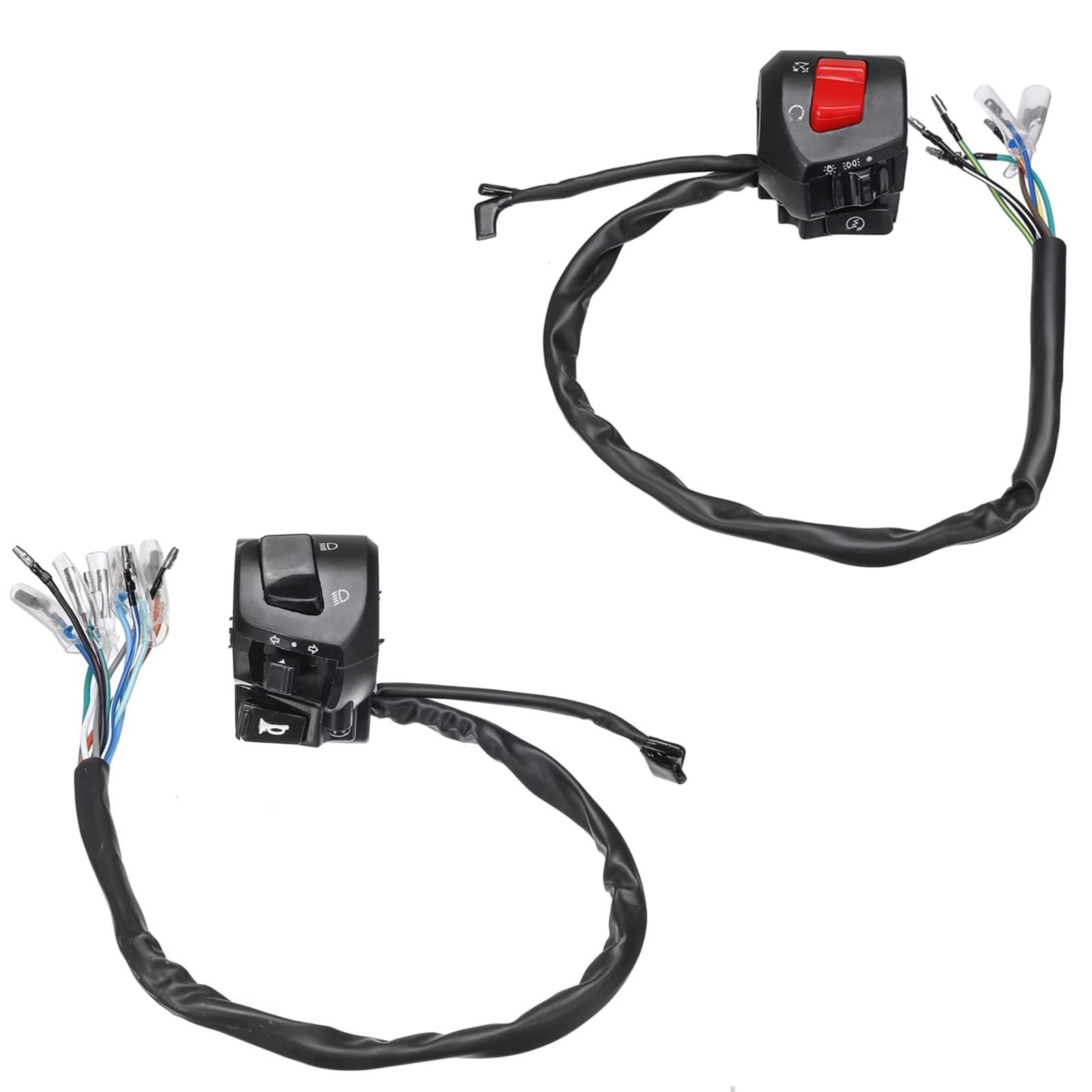 Interrupteur d'allumage avec Verrouillage, Commandes de Guidon 7/8", klaxon, Clignotants, Phare, Interrupteur de démarrage électrique, Double accélérateur, pièces universelles pour Moto 12 V