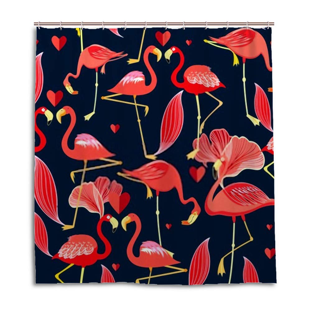 Rideau de douche flamant rose lavable pour éviter les moisissures et les fuites d'eau