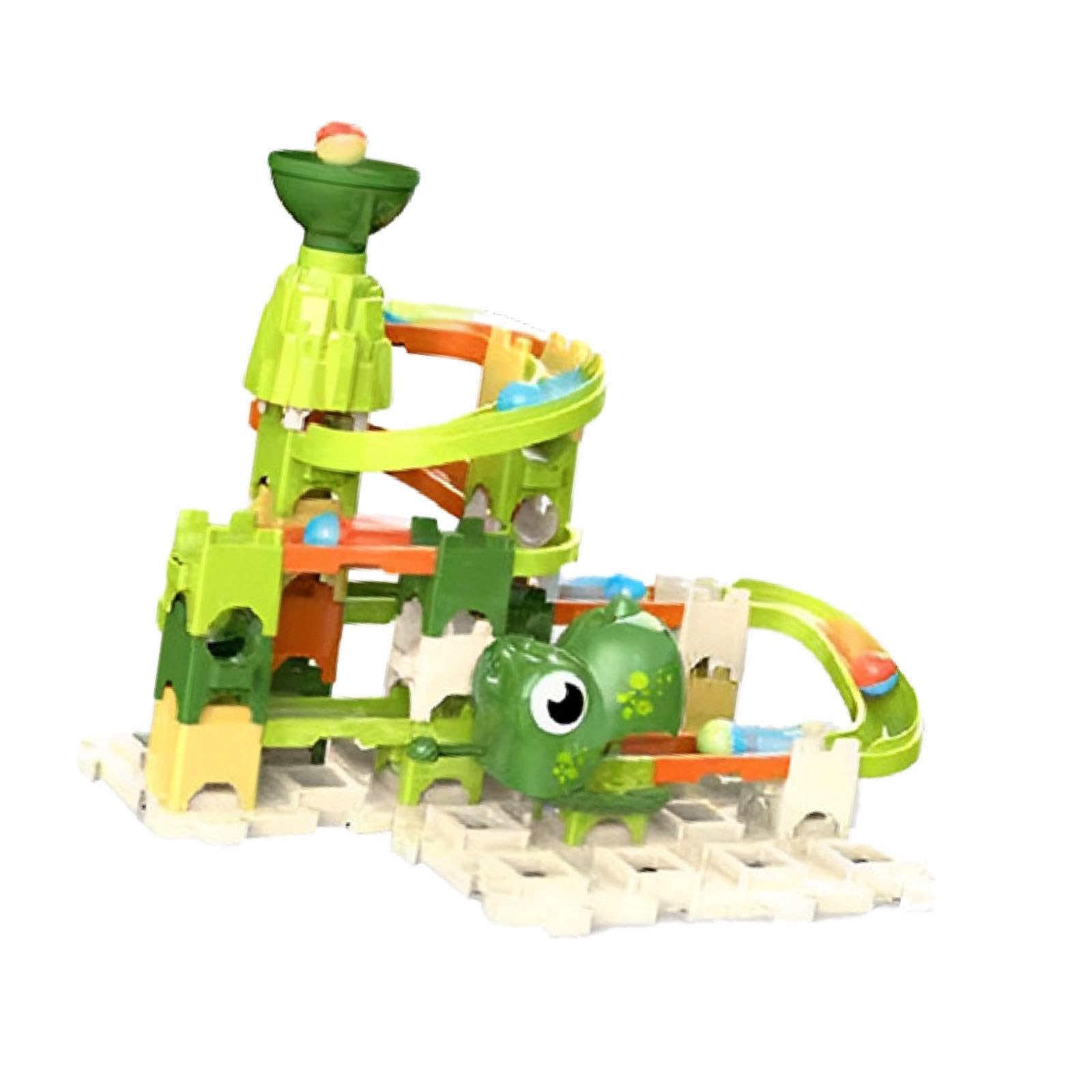 Almencla Marblebahn Spielset Bauklötze Kugelbahn Rennstrecke Aus Robustem Pp Material für Kindergeburtstag Lernspiel Geschenk Familienaktivitäten, 60 Stück
