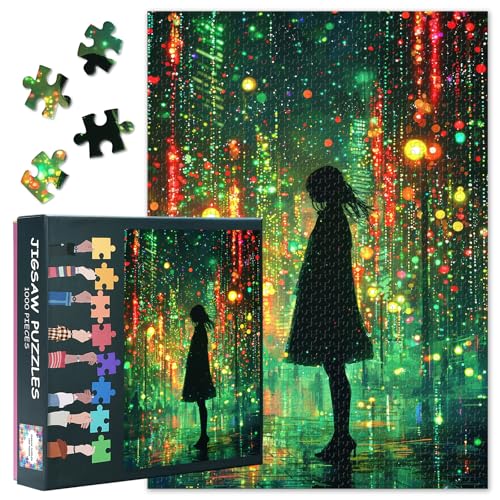 TUMOVO Cyberpunk Street Jigsaw Puzzles 1000 Pieces Technological