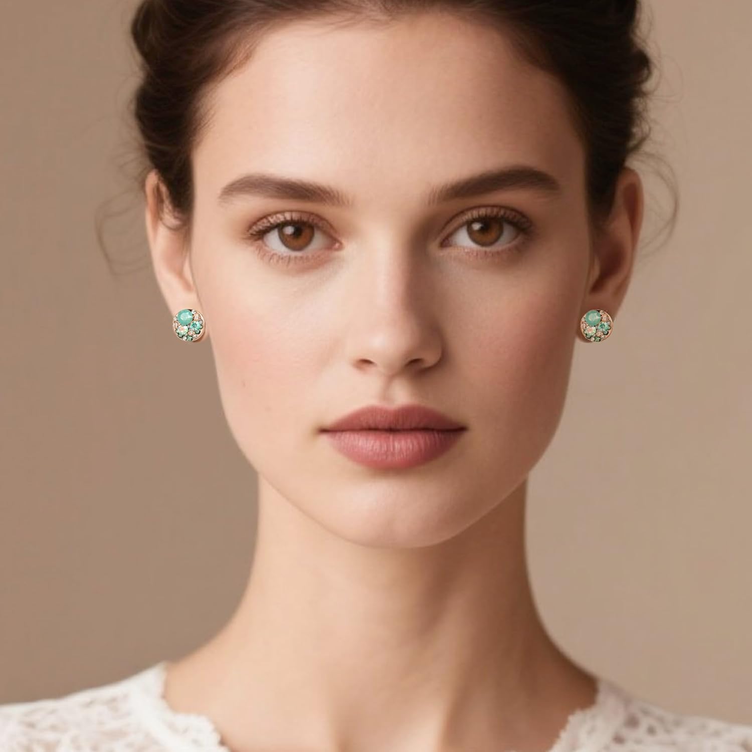 Multicolored Austrian Crystal Rhinestone Stud Earrings for Women Fashion S925 Sterling Silver Hypoallergenic Jewelry - Image 4