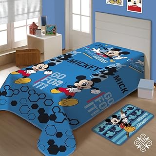 Manta Microfibra Solteiro Soft Jolitex Mickey Azul