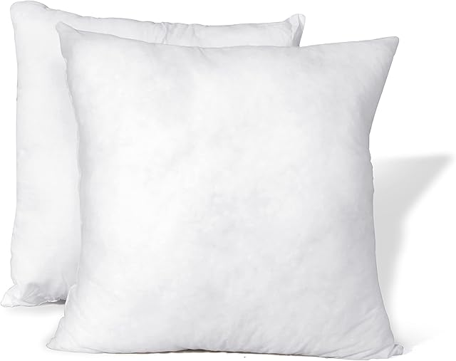 mFabrics Hypoallergenic Cushion Pad Insert 18" x 18" | Hollowfibre Stuffed Square Pillows, Cushion Inner | Polypropylene Cover 45 CM (2)