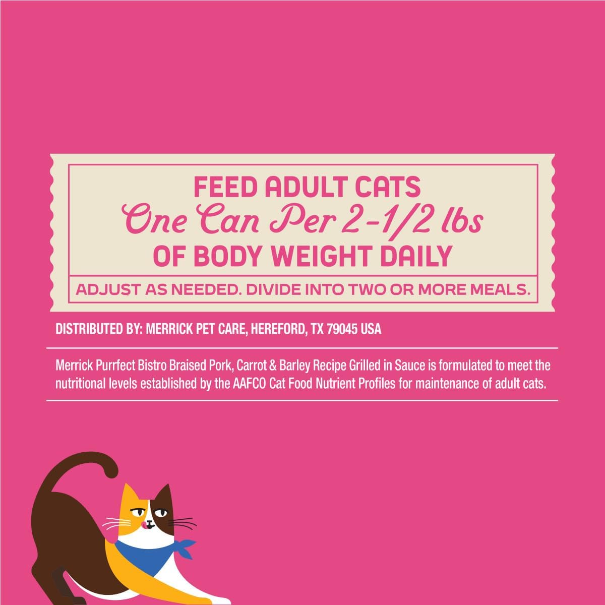 Merrick Purrfect Bistro Braised Pork, Carrot and Barley Recipe Grilled Wet Cat Food in Gravy, Delicious Premium Ingredient High Protein Cat Food - (Pack of 24) 3 oz. Cans