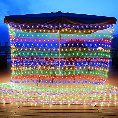 Image of Copper Led Net Mesh String Lights,9.8FtX6.6Ft,192 Leds,8 Modes Diwali Decor With Diwali Lights For Home Decoration! Led Diwali Light,Led Lights For Home Decoration(3X2 Net Multicolor),1 Meter