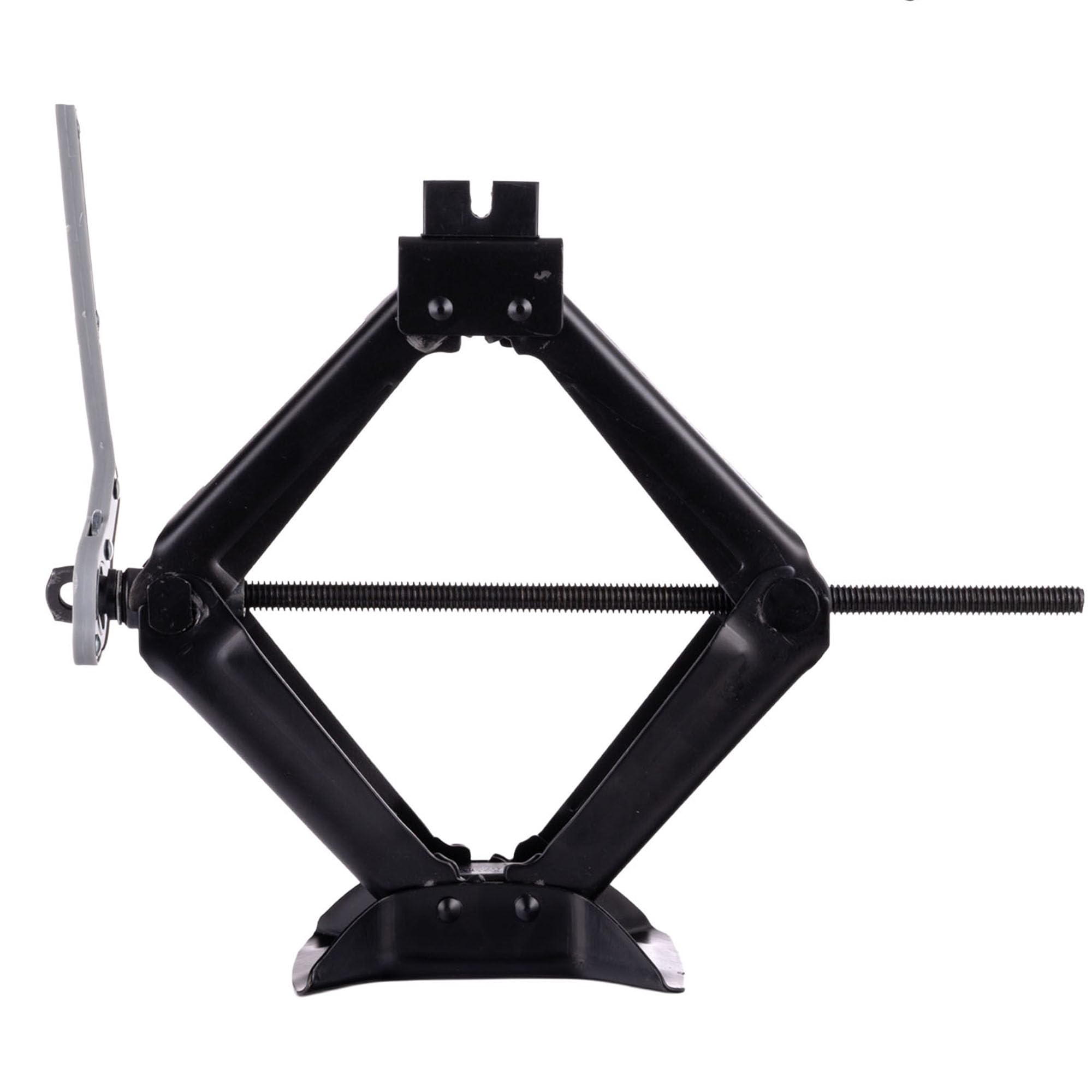 LEHMANN Cric Auto 2T - Cric a Forbice con Chiave a Cricchetto - Regolabile in Altezza 120–420mm – Cuscinetto in Gomma Integrato – ideale per Manutenzione, Riparazione e cambio gomme - Portatile