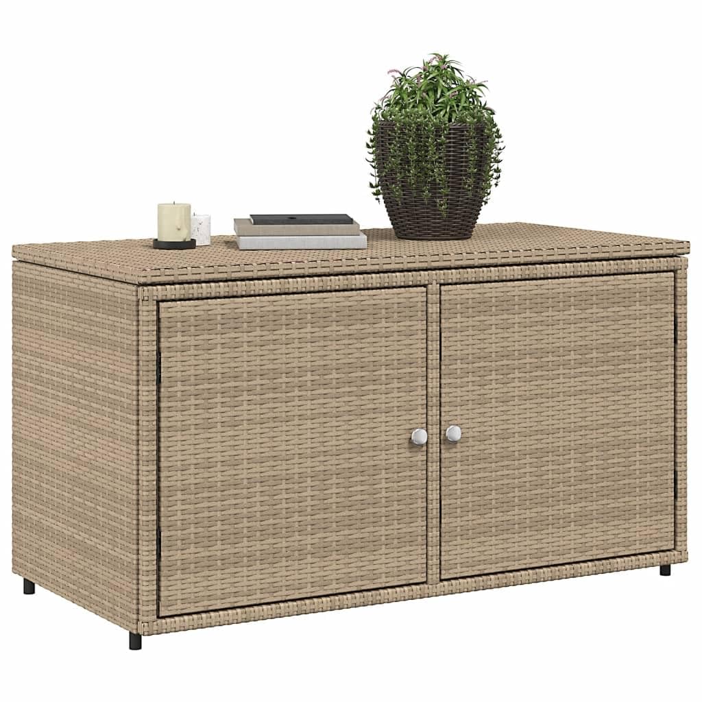Home Outdoor AutresArmoire de rangement de jardin Beige 110 x 55 x 60,5 cm Poly Rotin
