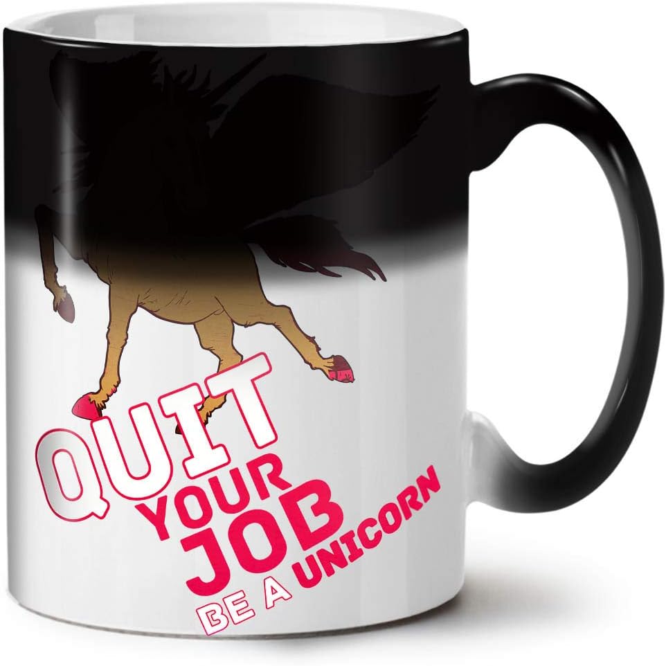 Wellcoda Quit Job Be Unicorn Funny Color Changing Mug, Mad