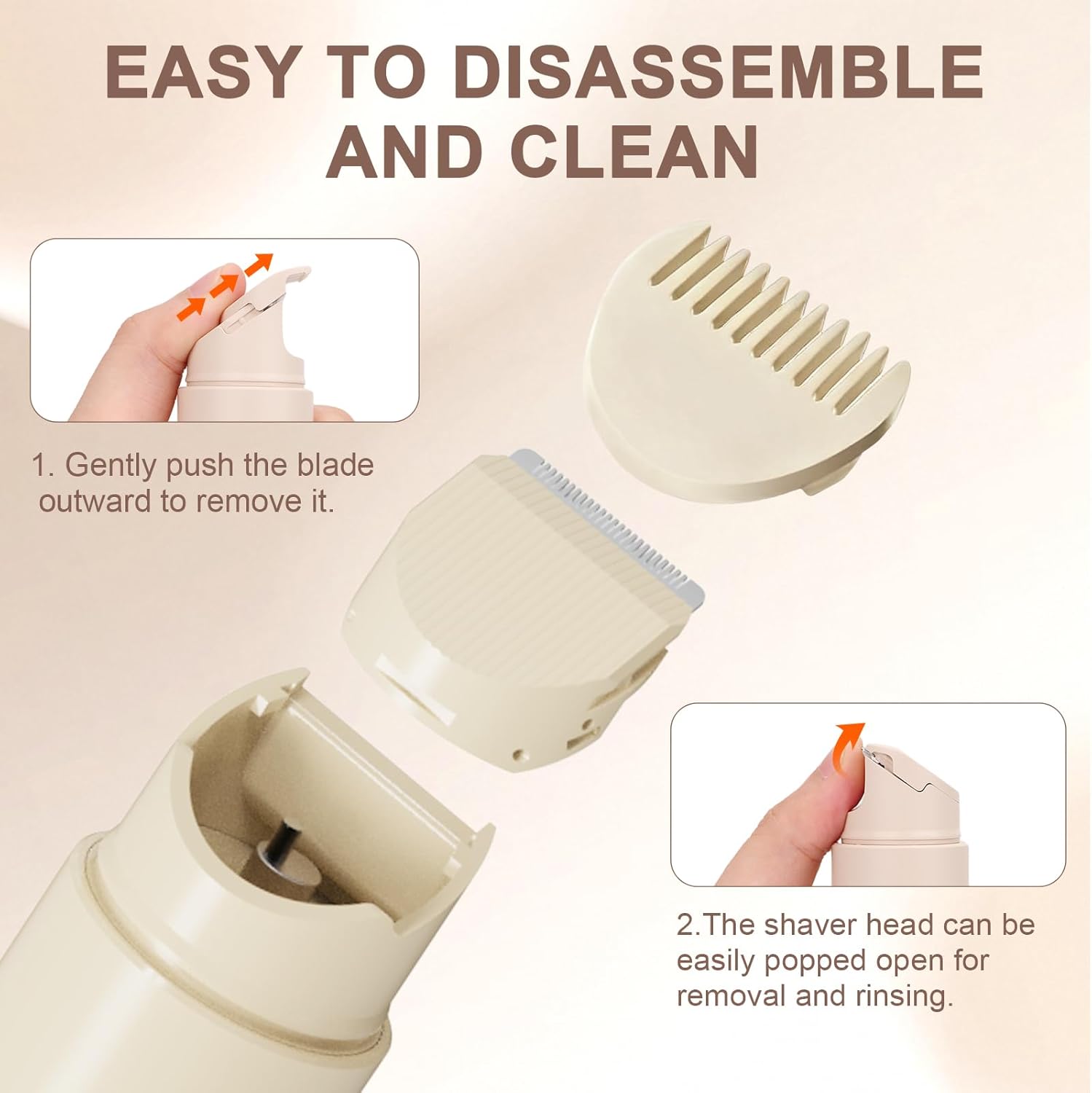 Bikini Trimmer for Women, 2-in-1 Rechargeable Electric Razor for Pubic Hair, IPX7 Waterproof Wet & Dry Use, Painless Electric Shaver for Private Area Bikini Shaver for Legs, Face, and Underarms