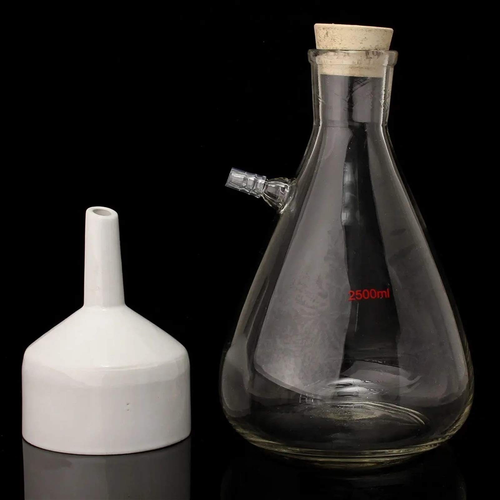 Zuigfiltratiekit, poriëntrechter met filterpapier