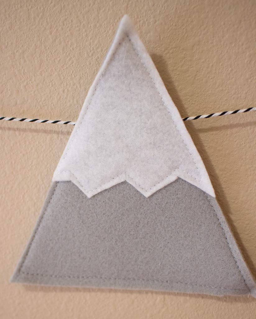 Mountain Garland Banner - Handmade Felt Bunting, Dark Grey & Turquoise, Woodland Nursery Decor, Baby Shower Gift - View #12