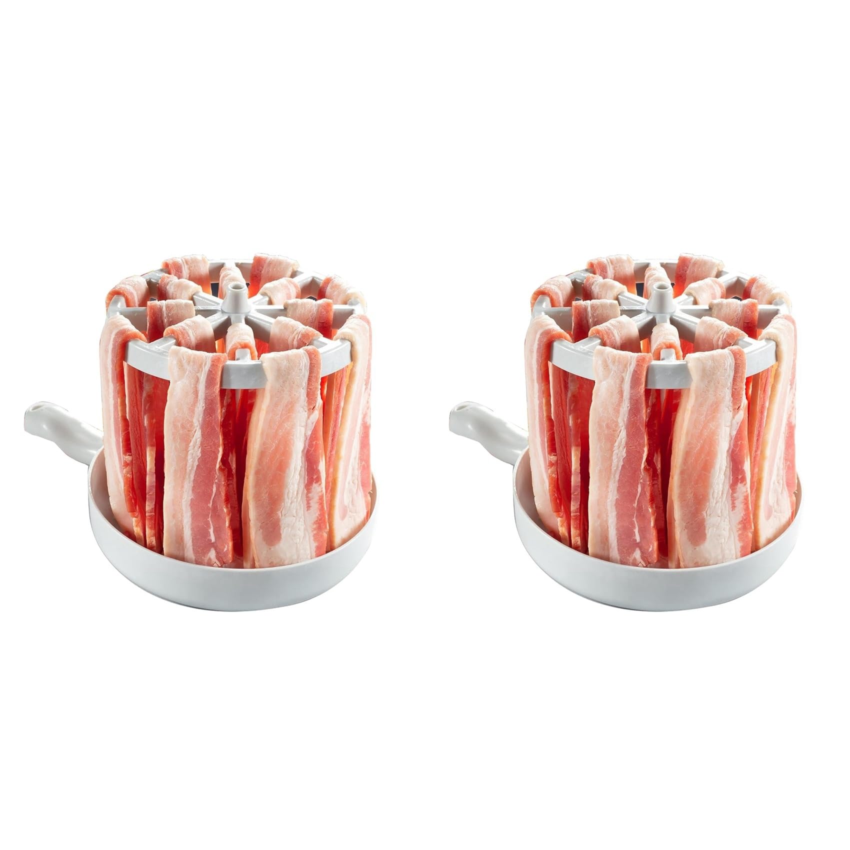 Hndhbfgrt 2X Microwave Bacon Cooker Quick Cooking Bacon Rack Grease Collector Kitchen Gadget