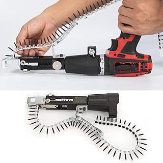 Screw Drill Chain Adapter for Power Drill Gun Chuck Range Automatic Screw Spike Chain Nail Gun Adapter Automatic Chain Nail Gun Kit for Electric Drill Woodworking Tool for Electric Drill Attachment