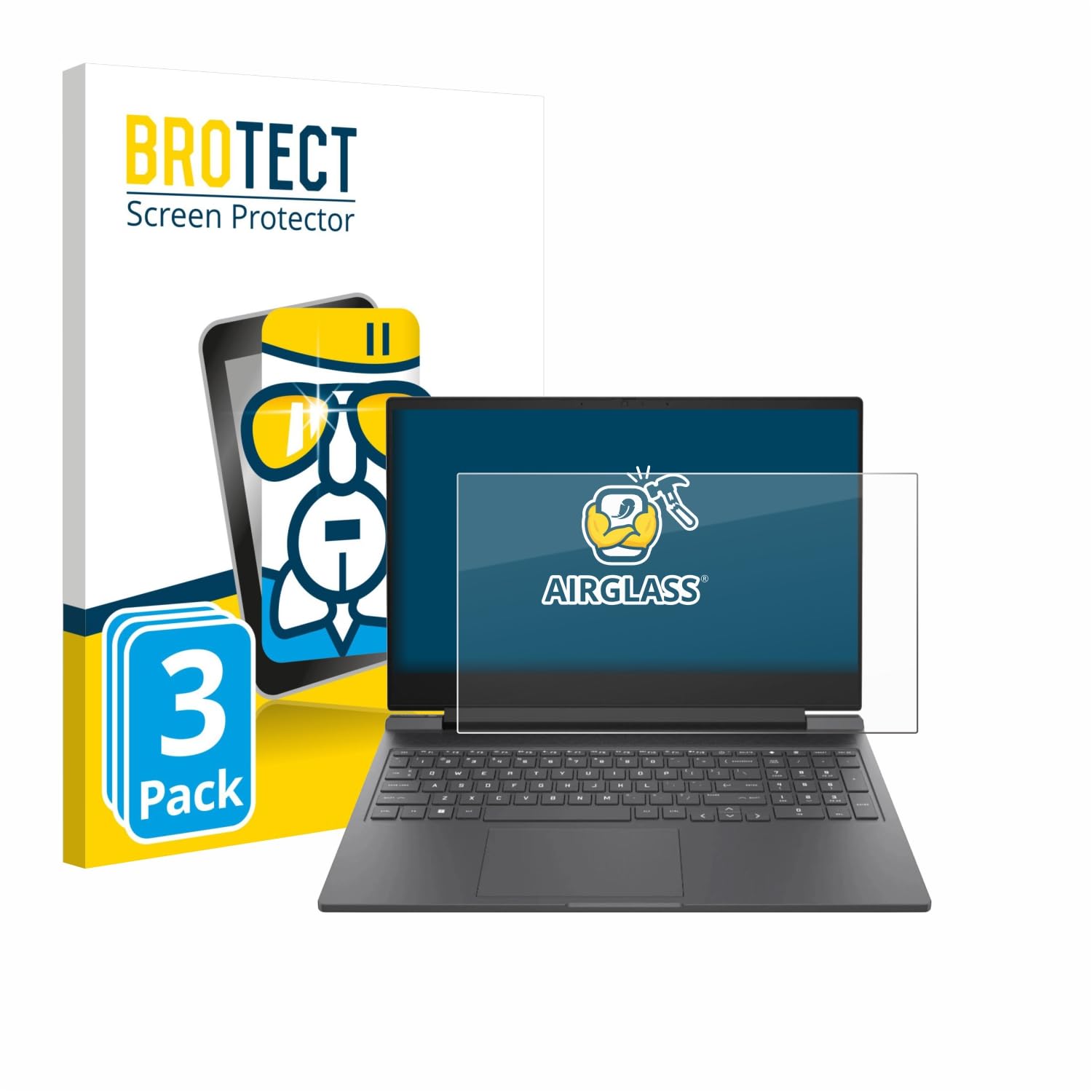 brotect Pellicola Protettiva Vetro per HP Victus 16-r0024nf Protezione Schermo (3 Pezzi) [Durezza Estrema 9H, Chiaro]