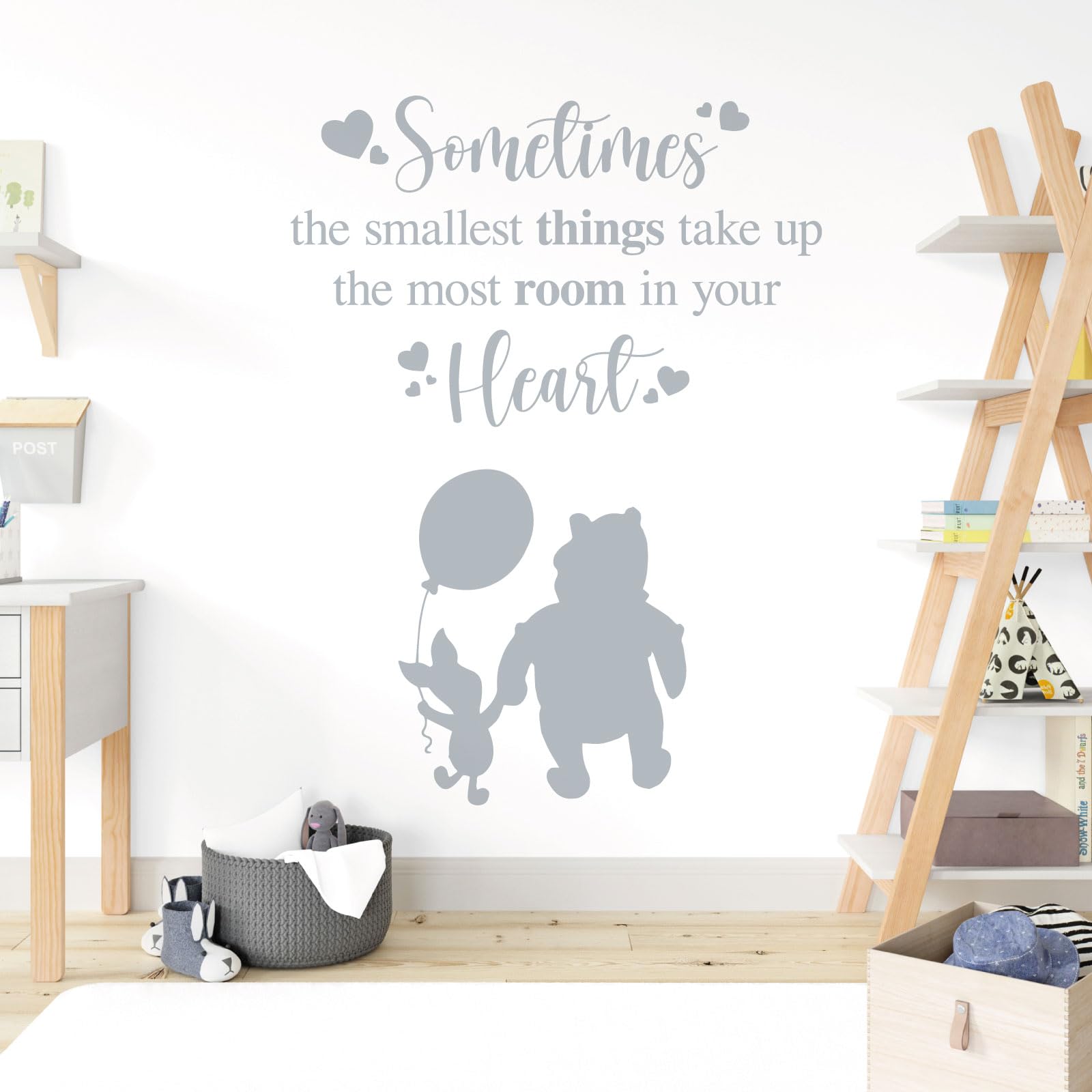 Sometimes the Smallest Things Take the Most Room in Your Heart - Movie Book Quote Wall Sticker [Large] [Silver]