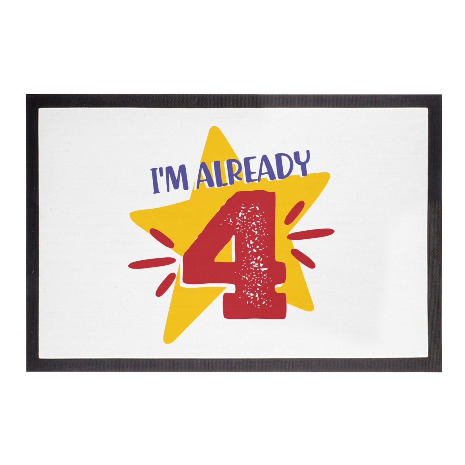 Paillasson blanc 60x40cm thème étoile pour entrée de fête d'enfant