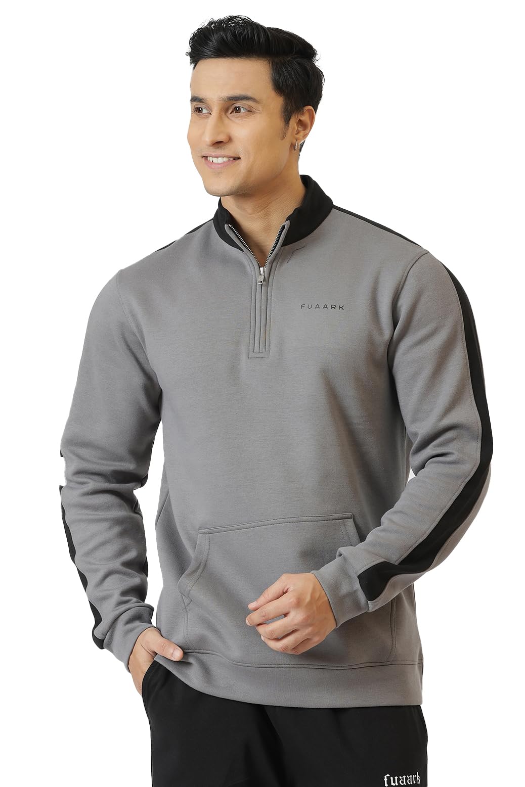 Alpine Pullover Men High Neck Half Zipper Full Sleeve Winter Pullover Sweatshirt-image-46