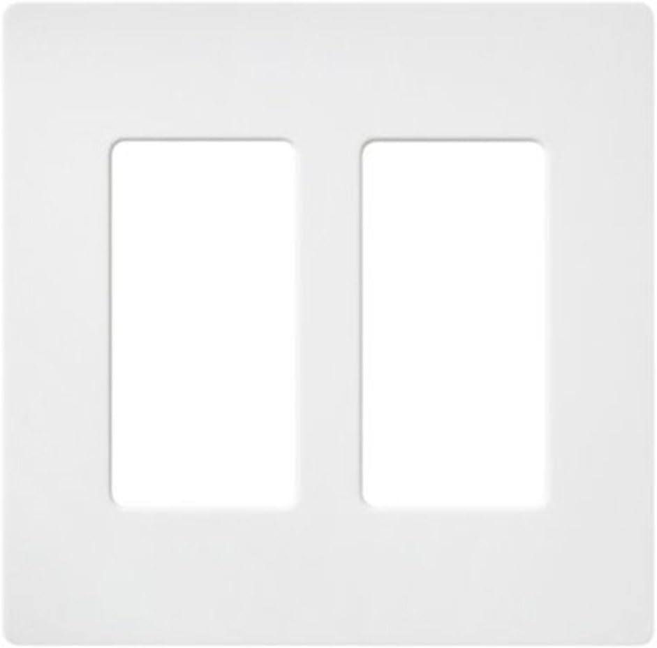 Lutron Claro Light Switch Cover Plate, 2 Gang Wallplate, for Decorator Light Switches, Screwless Switch Plate Cover, Satin, SC-2-SW, Snow