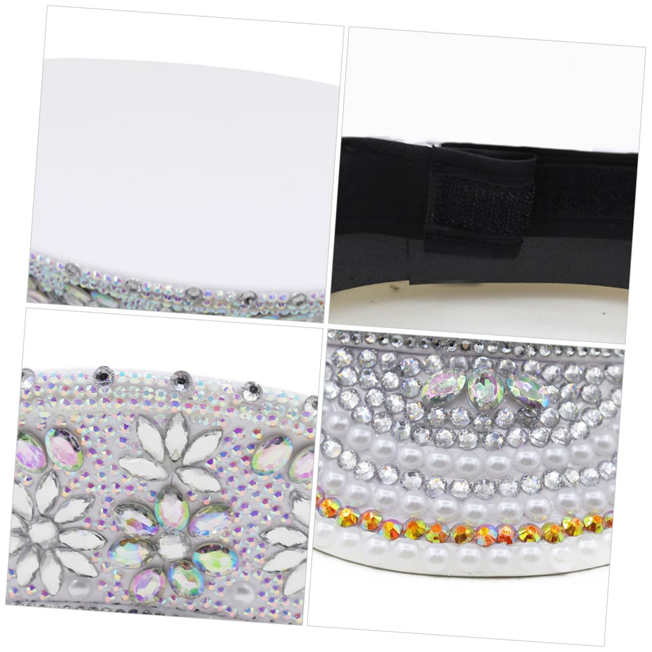 Homoyoyo Sombrero de Color Claro con Gemas de Imitación para Novia, Gorro Ajustable para Despedida de Soltera y Fiesta, Accesorio de Boda Elegante para Mujer, Sombrero de Playa y Sol,