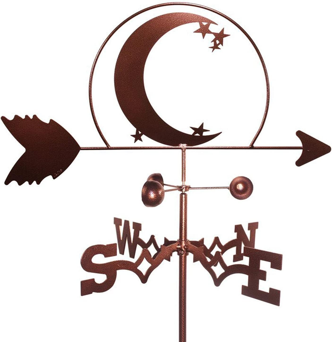 WIQUYBML Weathervanes for Garden Metal Wind Vane Roof Mount Weathervan Halloween Weather Vanes Roofs, Yard, Cupola/Moon/62 * 32Cm