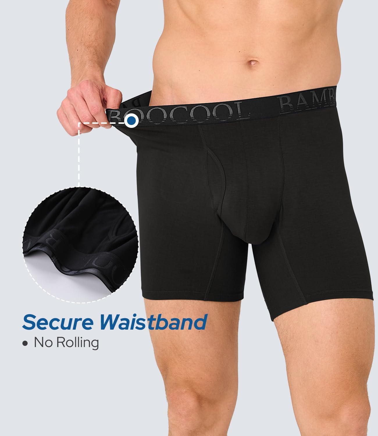 BAMBOO COOL Men's Underwear Boxer Briefs Fly with Built-in 3D Pouch Comfortable Cool Underwear for Men 4 Pack - Image 3