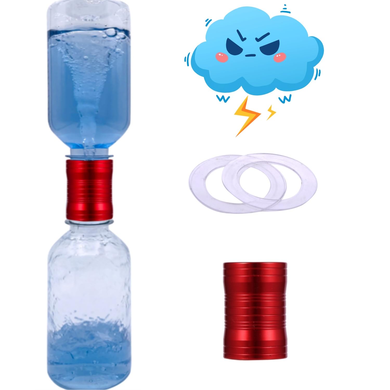 Tornado Maker, Weather Toys, Ultra-Light Aluminum Connecting Tube, Including 2 Empty Bottles, Watertight Tornado Toy
